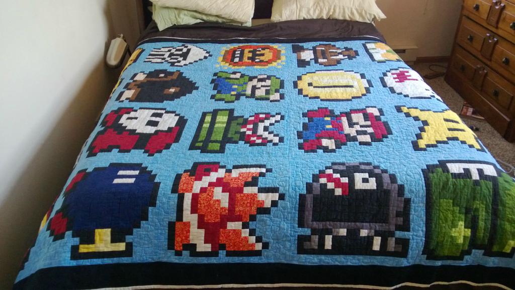 Handmade Mario quilt