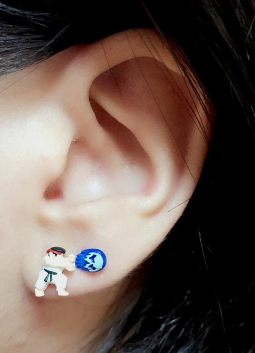 hadouken cool are these street fighter earrings