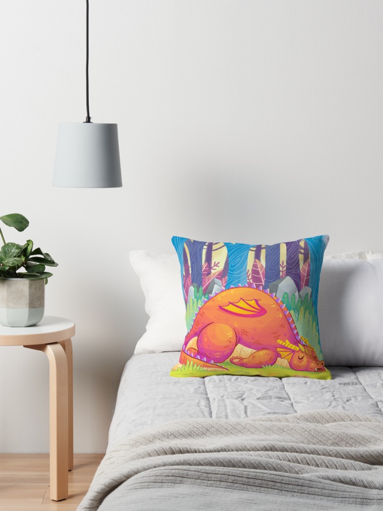 sleepy dragon pillow