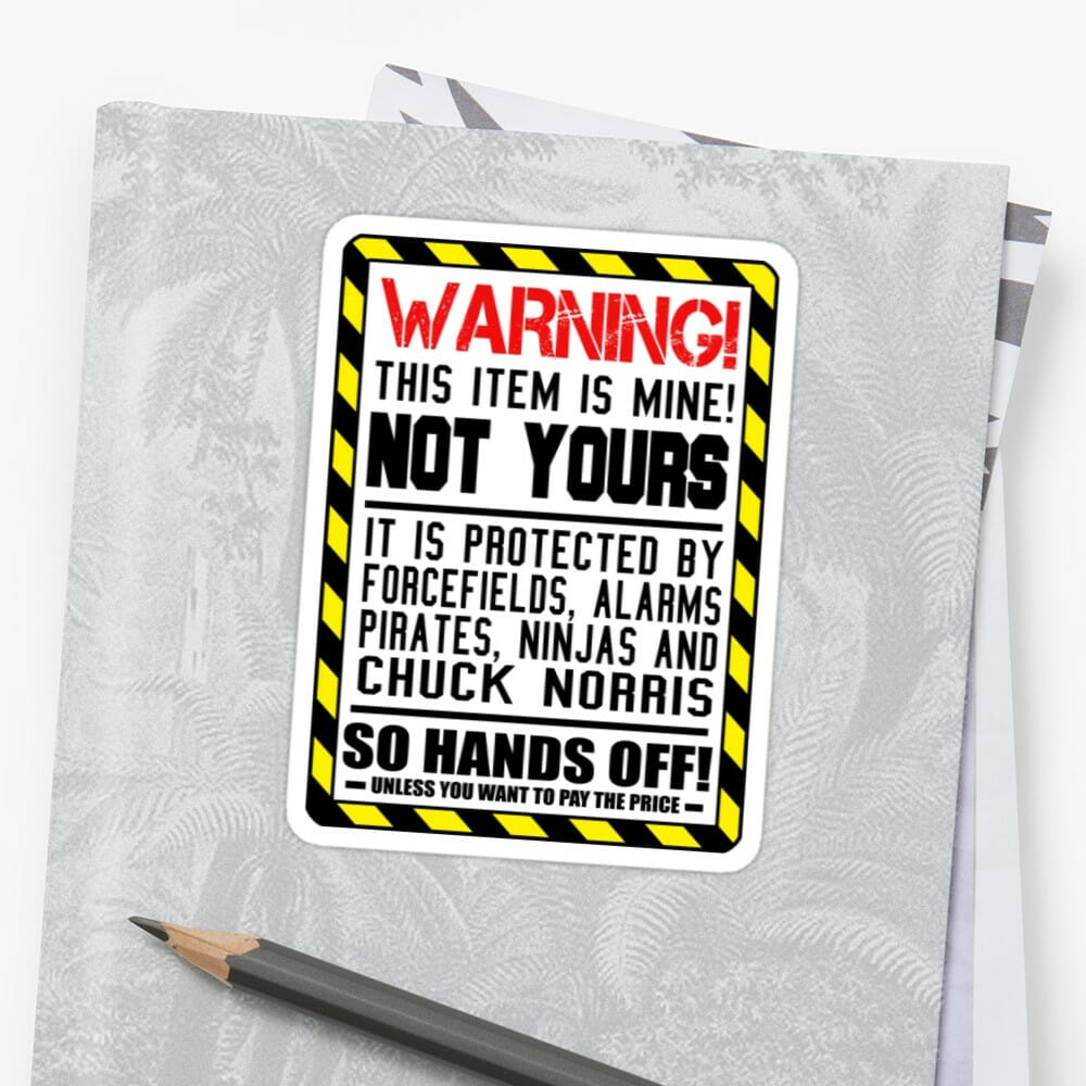 Hands off stickers