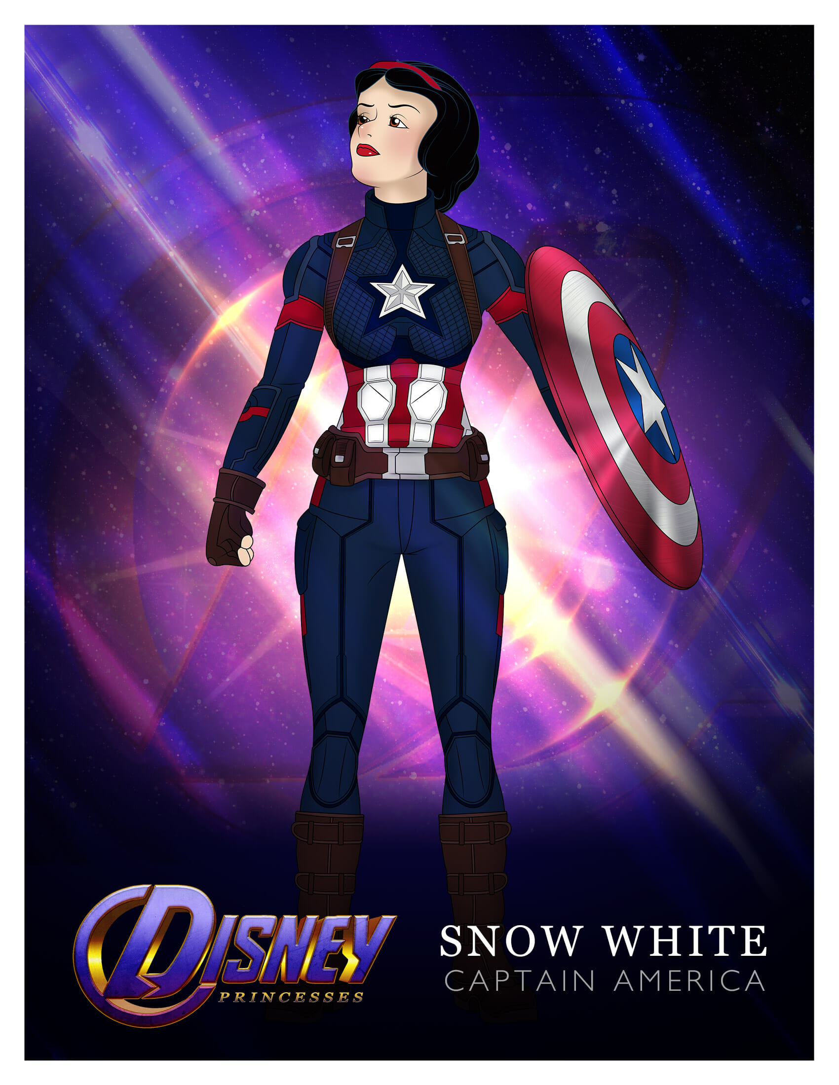 Princess Snow White as Captain America