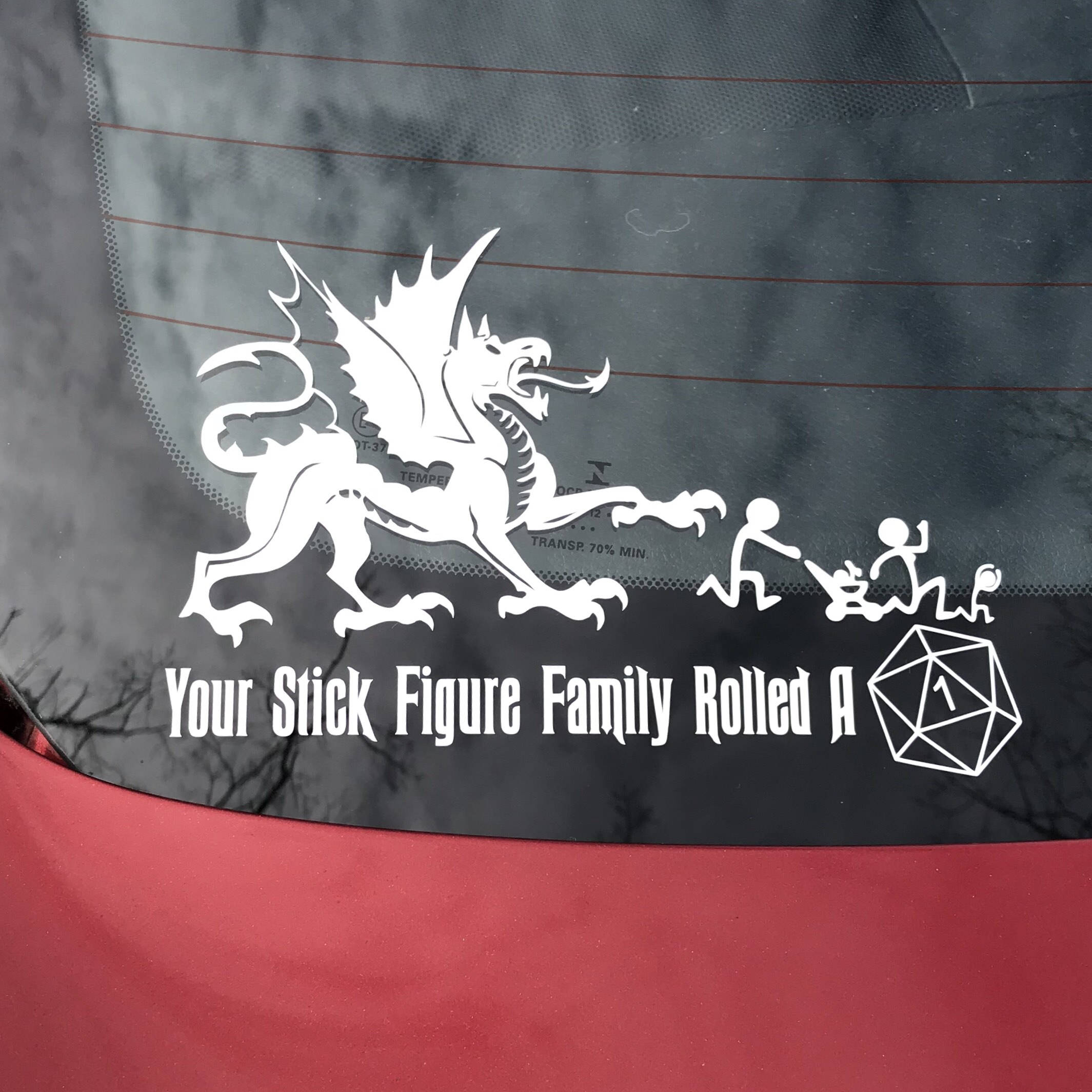 Your Stick Figure Family Rolled A 1 car decal