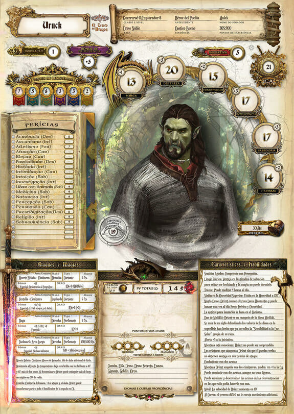 Custom D&D character sheet