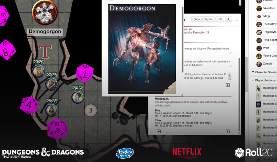 Stranger Things D&D at Roll20