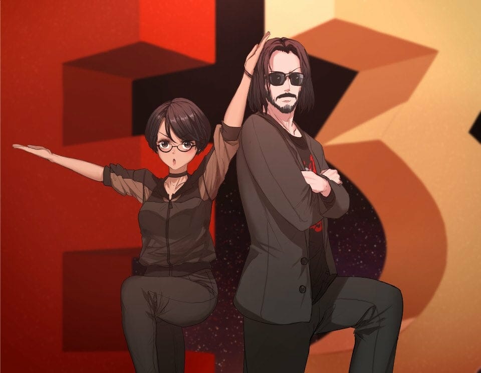 Keanu Reeves and Ikumi Nakamura