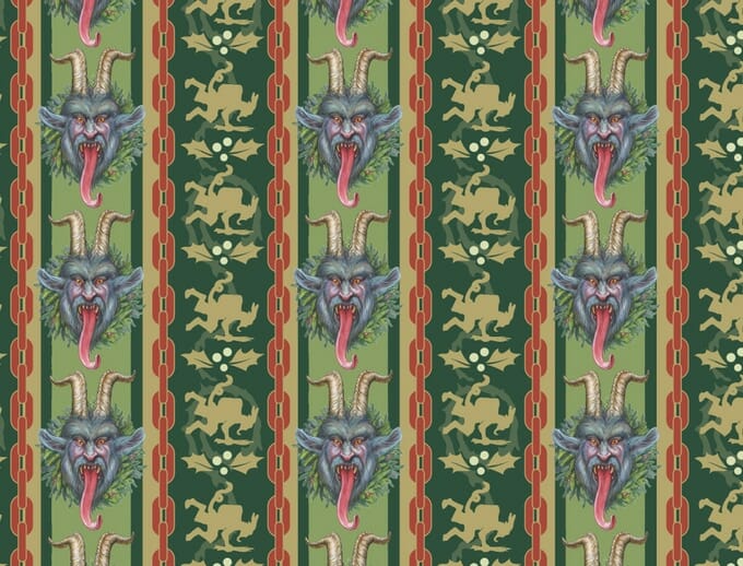 Krampus wrapping paper