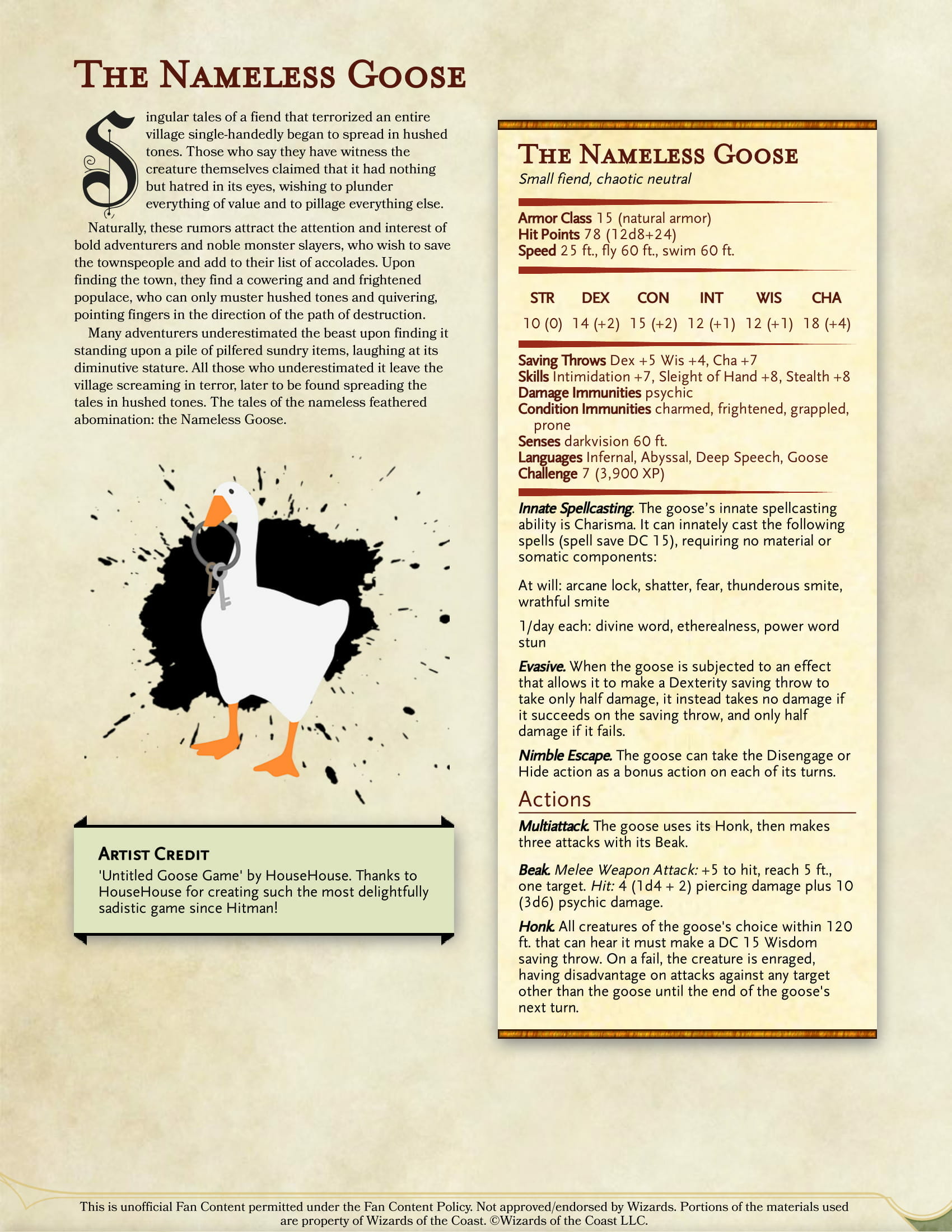 The Nameless Goose